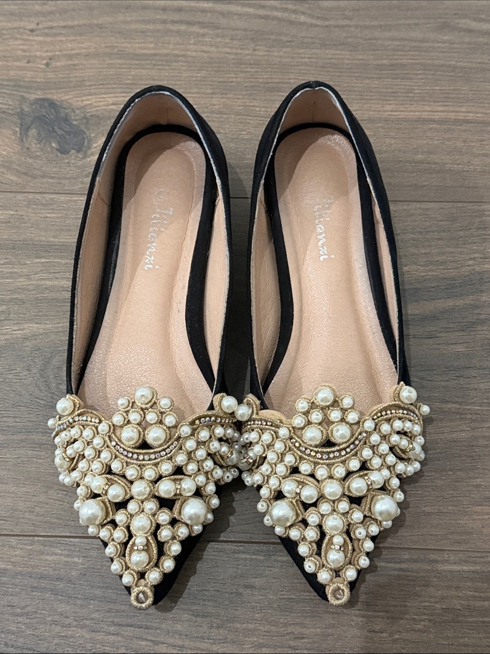 Crown Pearl Flats Women elegant Shoes Pointed Toe closed toe Size 36 or …